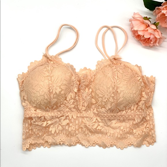 Lace Bralette Peach Color - Picture 7 of 7